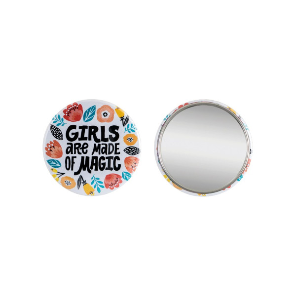 Metal button 56mm with mirror