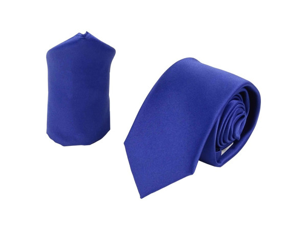 Tie set for men - tie and pocket square made of satin microfiber - handmade in Italy - 150 x 7 cm - 